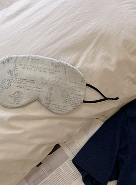 写一封情书～ 复古印花桑蚕丝眼罩男女情侣睡眠护眼头戴/挂耳眼罩
