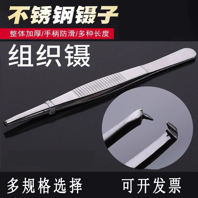 不锈钢组织镊夹持工具防滑加厚