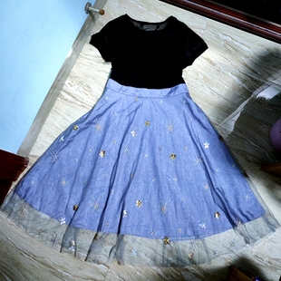 高端优雅拼接女夏装修身显瘦中长款大摆短袖西装连衣裙子白领大码