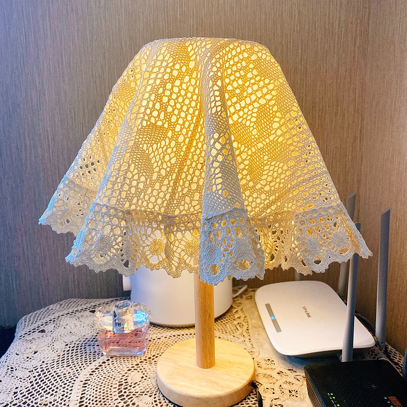 蓝秋自制田园浪漫蕾丝镂空圆桌布茶几布床头柜盖巾盖布diy台灯罩