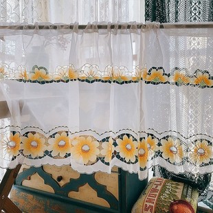 外贸出口原单日式半帘飘窗短帘门帘隔断帘柜门遮挡帘免打孔帘