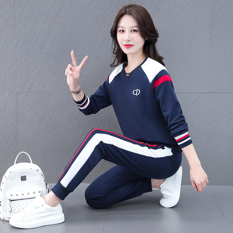 卫衣女长袖套装2024春装新款韩版宽松时尚休闲跑步运动广场舞服潮