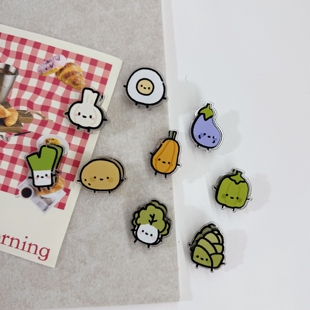 9个装可爱蔬菜图钉软木板工字钉墙钉幼儿园创意ins照片墙毛毡板