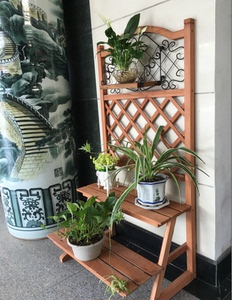 品木制网片 铁艺花架 室内花园阳台双层置物架 展示架 小货架 书
