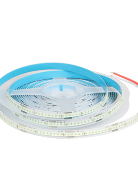 led冰蓝色cob灯带商场电竞房酒吧冷光浅天蓝色12V24V自粘软灯条