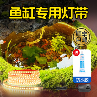 古法鱼缸灯专用防水培鱼圆水缸鱼池灯补光氛围生态陶瓷缸LED灯条