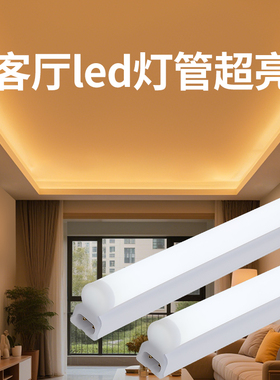 110vled灯条一体T8T5交流宽电压长条灯家用客厅吊顶灯带暖白光管