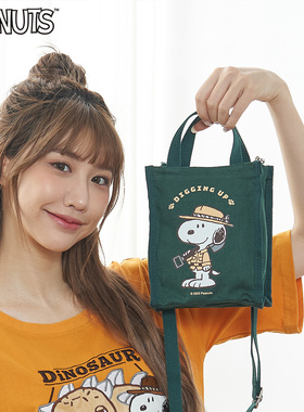 日系新款史奴比卡通可爱休闲手提袋动漫考古恐龙单肩包宇航斜挎包