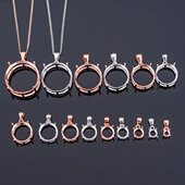 S925银简单四爪吊坠空托圆4圆5圆6圆7圆8圆9圆10圆11圆12圆13圆14