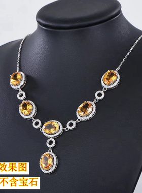 时尚风锁骨链翡翠玉髓空托