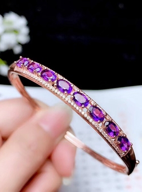 碧玺时尚风8粒4*6mm红蓝宝空托