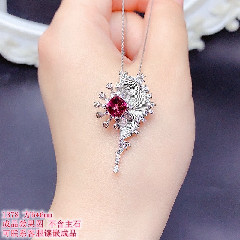 S926银新颖吊坠空托尺寸方6*6mm