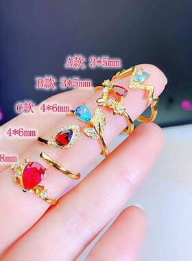 女纯银水滴戒指空托流行百搭