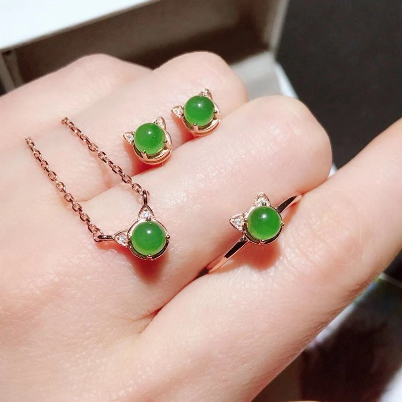 新潮S925银小猫戒指吊坠耳钉套装 银空托圆5*5mm 时尚简约款,饰品/流行首饰/时尚饰品新,戒指/指环,淘宝优惠券,粉丝福利购,淘宝优惠卷