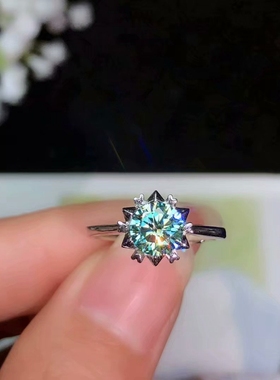 克拉戒指镶嵌锆石莫桑钻