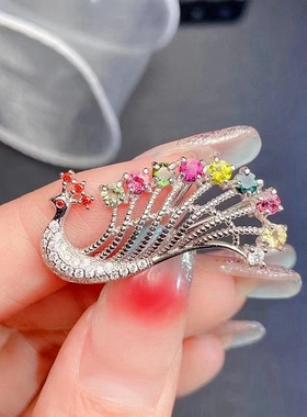 纯银胸针纯银吊坠空托