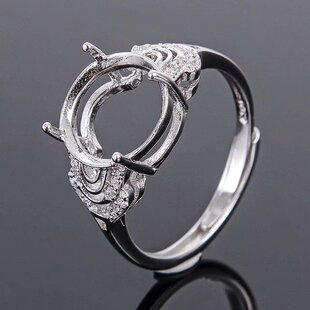 S925银女款戒指空托大尺寸圆17*17圆18*18圆19*19圆20*20