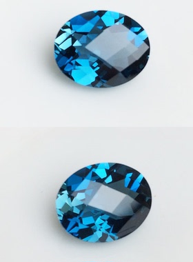 天然伦敦蓝托帕石裸石戒面圆形