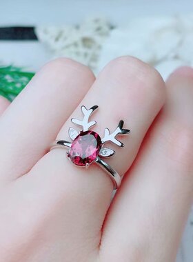 鹿角镶嵌翡翠蜜蜡玉髓戒指空托