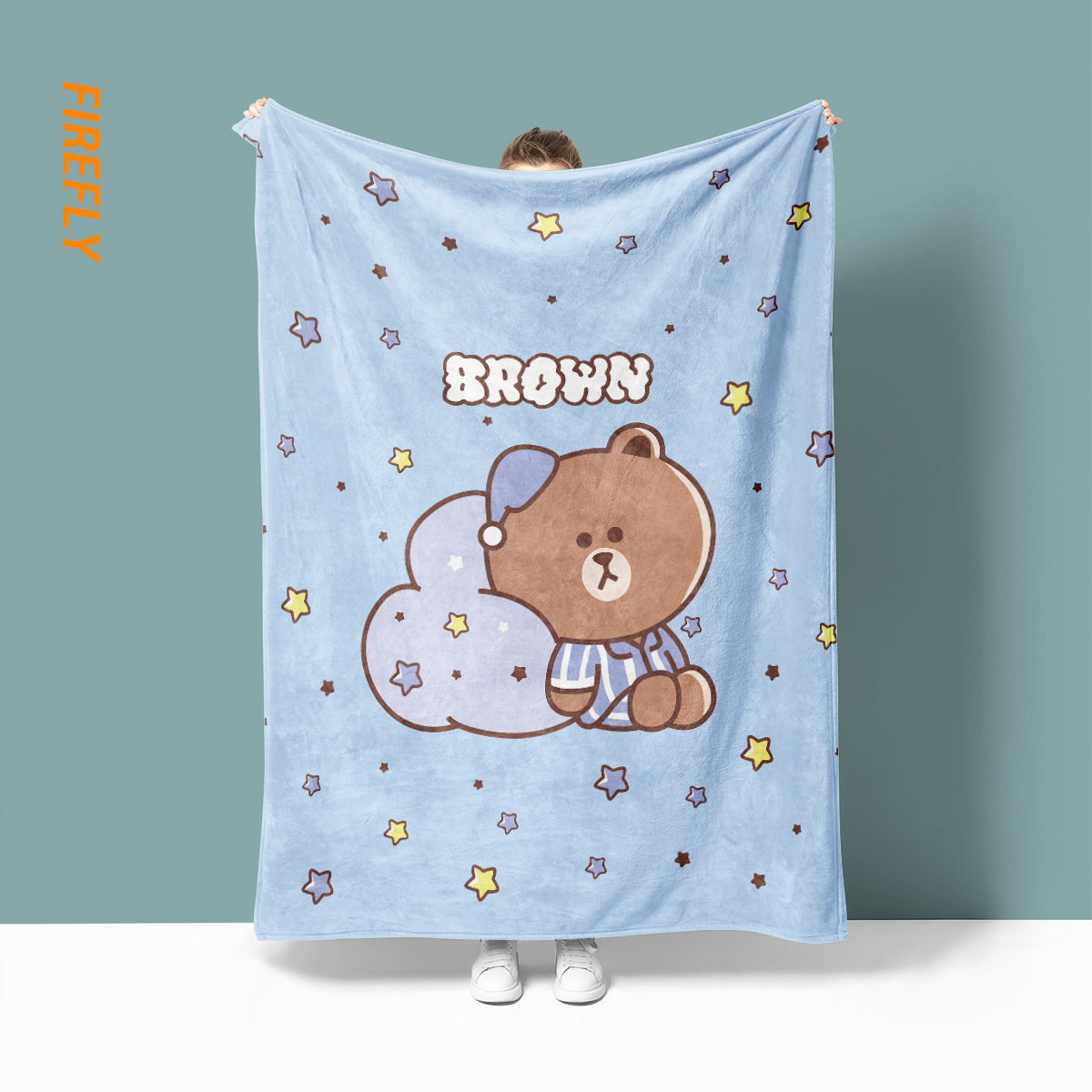 布朗熊可妮兔动漫卡通毛毯办公室空调盖毯休闲毯披肩盖被学生宿舍