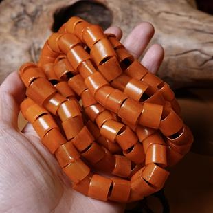 西藏空行母骨头直切染色念珠文玩纯手工DIY佛珠手串配饰一图一物