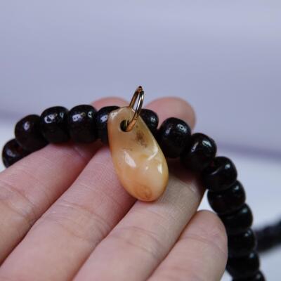 藏系爆老鹿牙卡子配饰文玩包浆磨损开门念珠手串侧挂原生态DIY