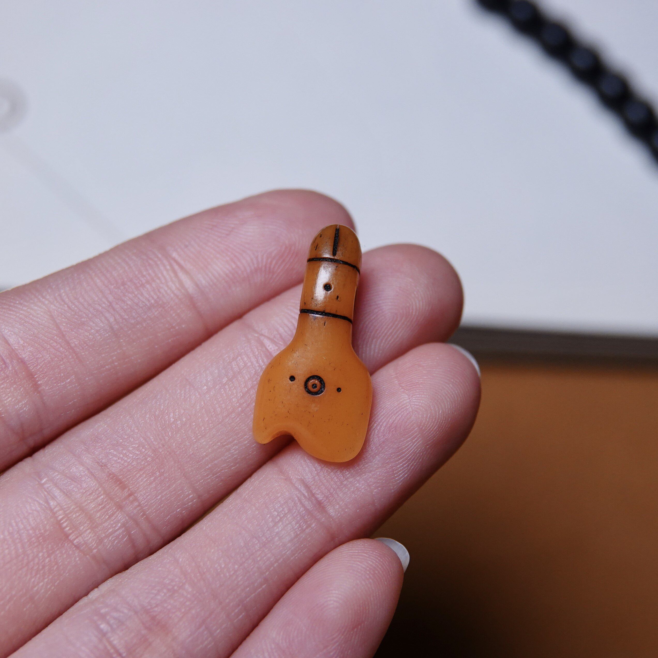 牧区老牛骨金刚钺刀随身小配件包浆磨损到位文玩手工DIY念珠配饰