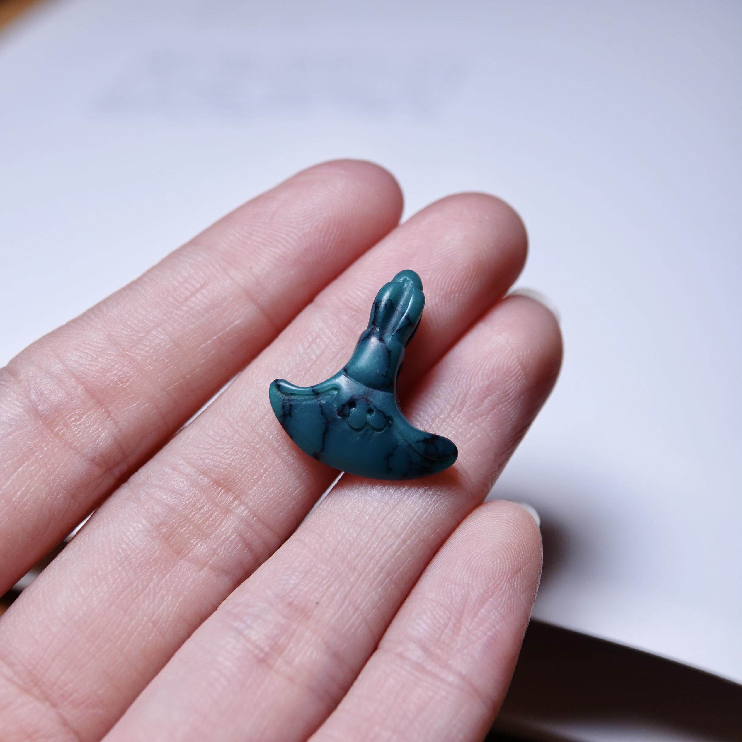 藏式绿色料器金刚钺刀随身小法器挂件文玩纯手工DIY念珠手串配饰