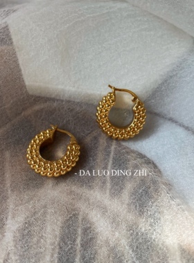法式复古气质耳环松弛感小耳圈ins个性耳环