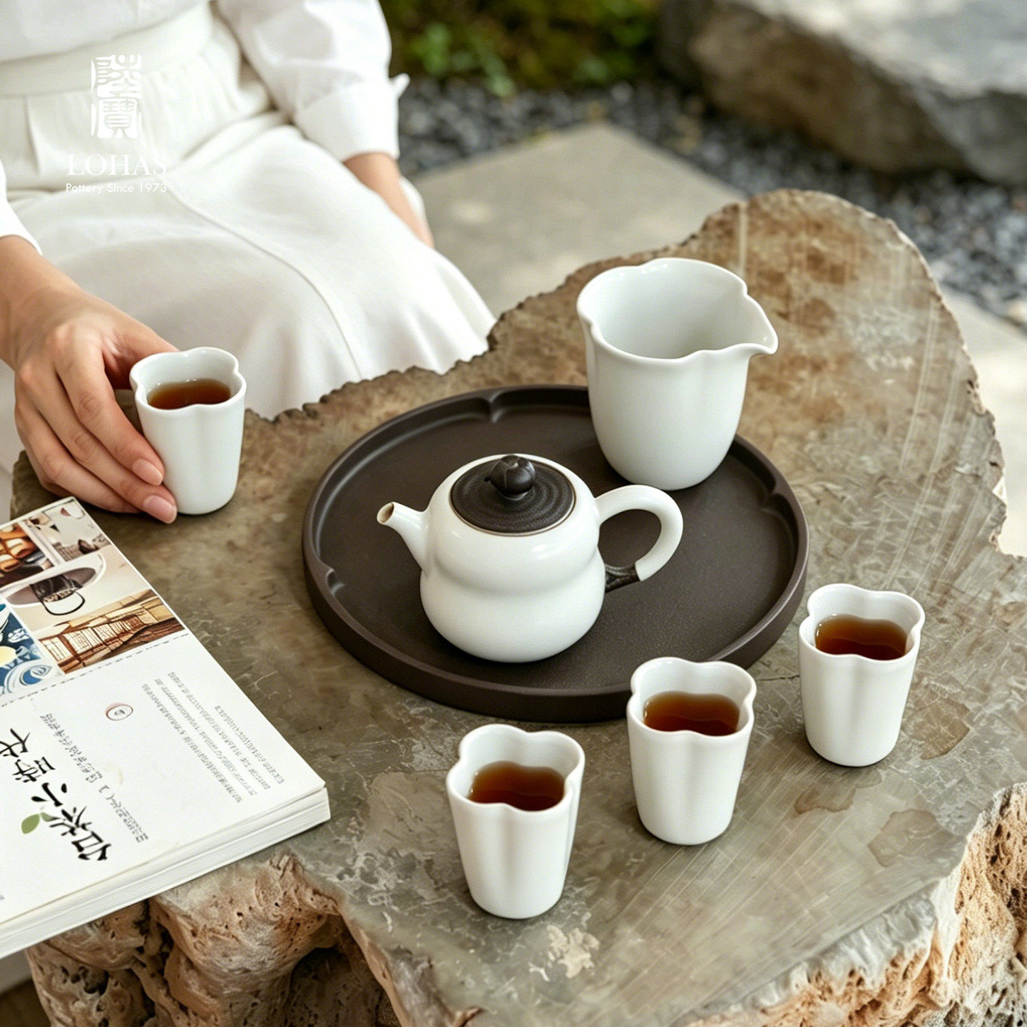 陆宝凝脂白陶瓷高端茶具套装送礼