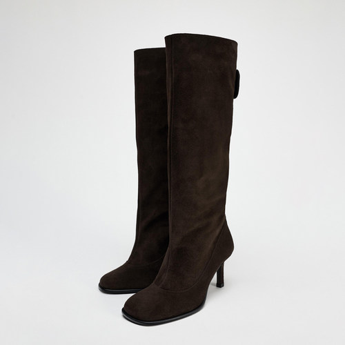 ZABATANA欧美宽筒靴细跟长筒靴