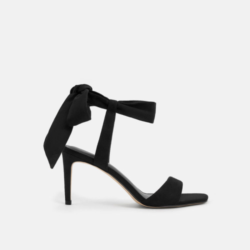 ZABATANA蝴蝶结一字带高跟凉鞋