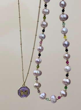 天然珍珠项链多巴胺女