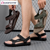 罗敷夏季 eva 外穿防滑耐磨休闲防水罗马沙滩鞋 男士 户外露趾凉鞋