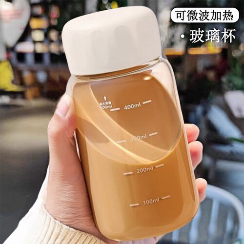 带刻度微波可加热玻璃咖啡杯