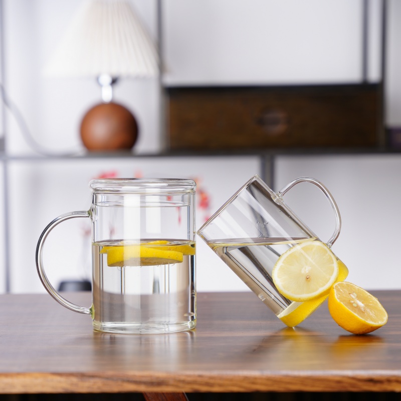 高硼硅玻璃杯带把手简约水杯大容量啤酒杯子男泡茶茶具女家用喝水