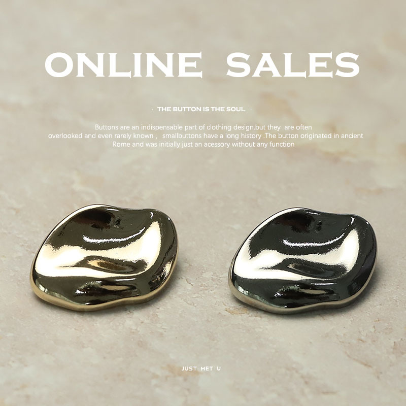 YES艺森异形合金纽扣粗花呢毛衣