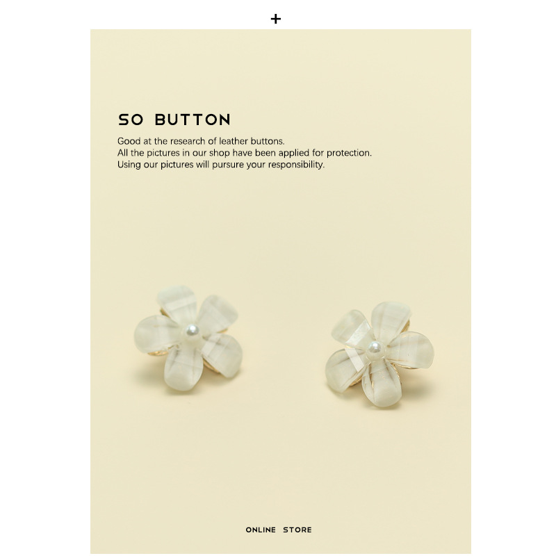 艺森ESSTUDIO冰花珍珠纽扣透明金