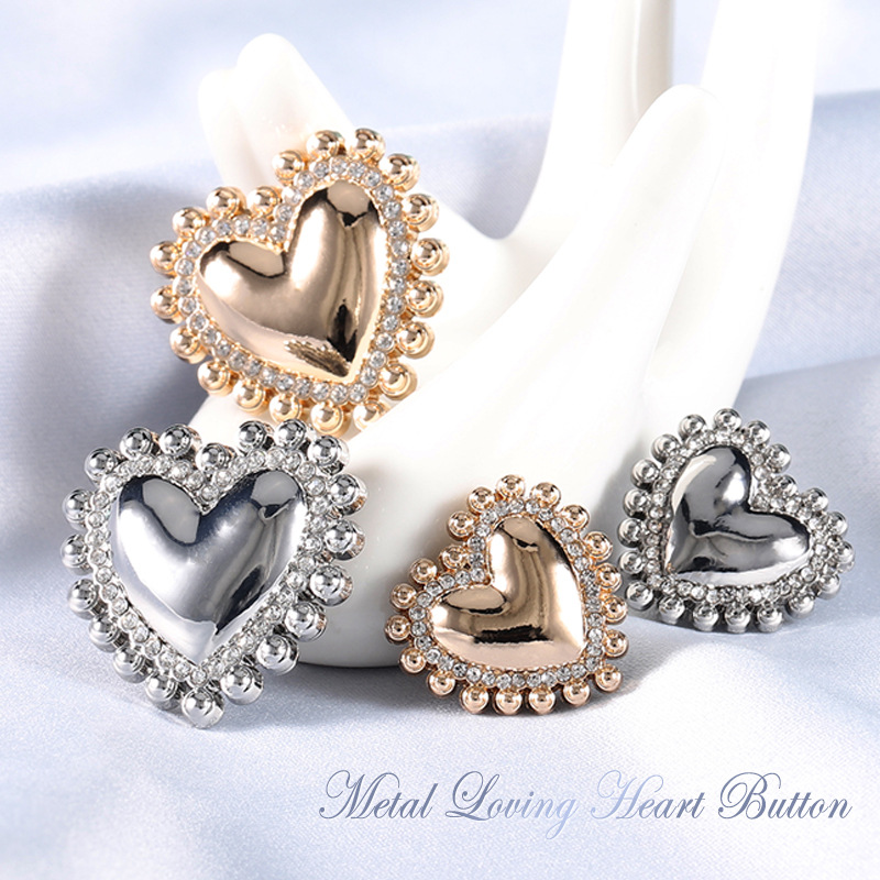 小香风高端金属水钻纽扣羊绒大衣