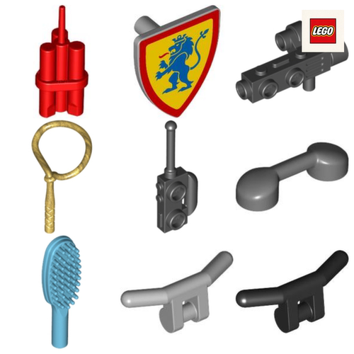 LEGO乐高人仔手持扫帚梳子拐杖