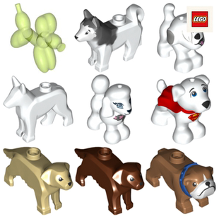 乐高LEGO动物斑点狗牧羊犬金毛拉布拉多警犬贵宾斗牛犬全新