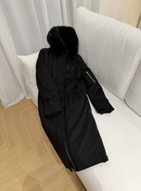 高级感狐狸毛领抽绳毛内胆保暖连帽棉服女