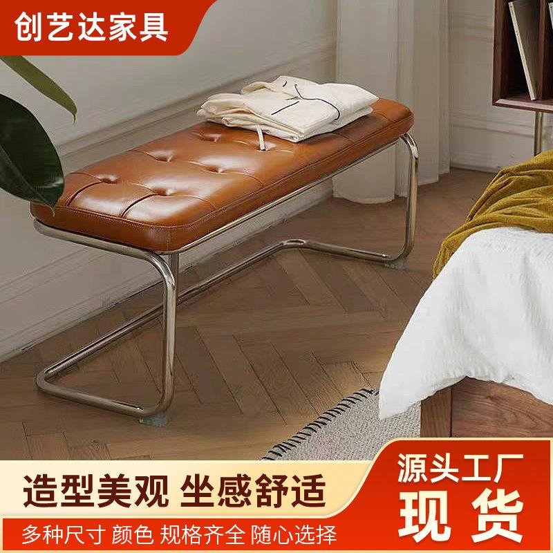 换鞋凳家用衣帽间矮凳简约复古床尾脚凳换衣凳子门口玄关长条凳子