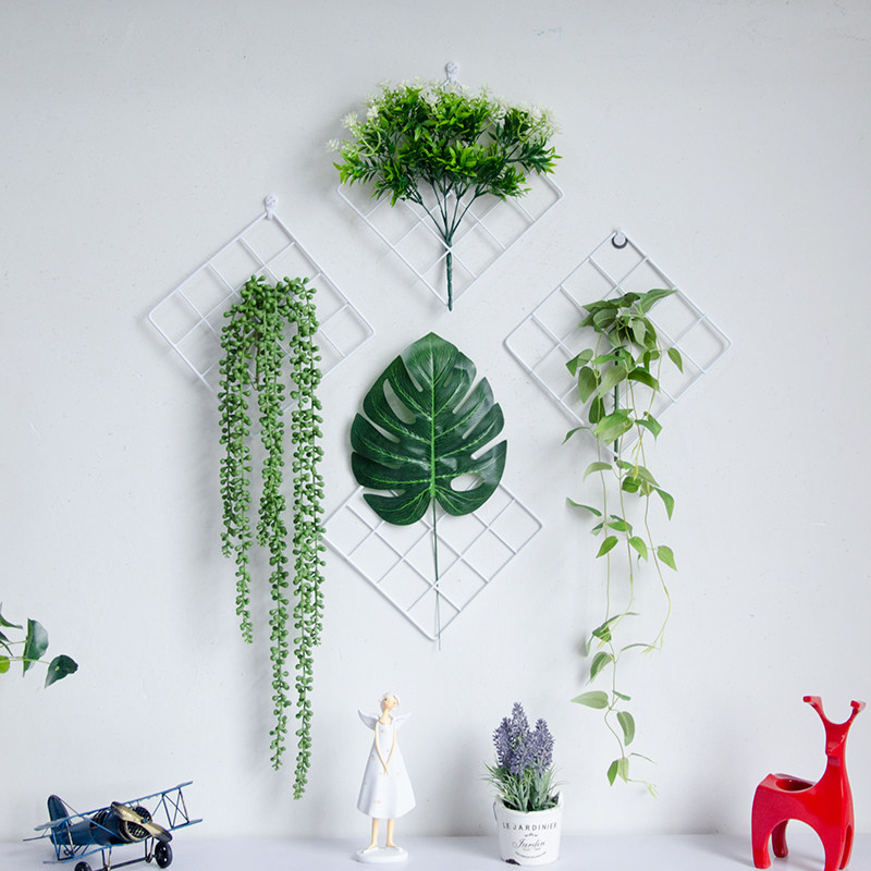 ins北歐仿真植物壁飾 創意鐵藝網格牆面裝飾花盆臥室宿舍牆壁挂件在類目 家居飾品, 壁飾中 - 來自Buy2taobao.com提供專業的淘寶代購服務