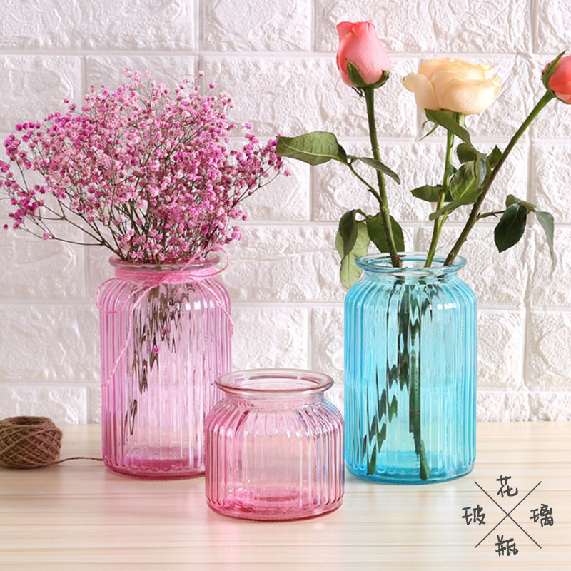 欧式透明玻璃花瓶现代简约客厅小清新富贵竹插花干花装饰花器摆件,家居饰品,花瓶,淘宝优惠券,粉丝福利购,淘宝优惠卷