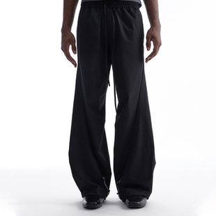 BEVAN UP|原纱UPF100+ 防泼凉感弧扭剪裁反褶微喇腰抽绳户外长裤