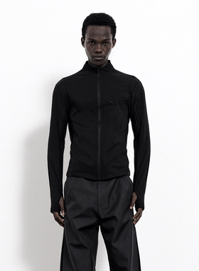 BEVAN UP|月白/影黑 舒适透气网眼拼接合身运动健身外套