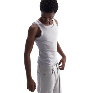 坑条螺纹背心 黑 假两件立体剪裁修身 打底 灰 BEVAN