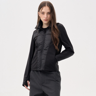 BEVANUPI 防泼插肩拼接透湿轻量运动羽绒服合身保暖90绒 砺黑
