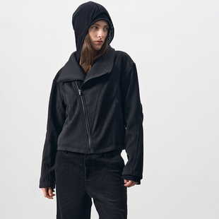 斜裁高翻领肌理短款 BEVAN cut Bias 夹克